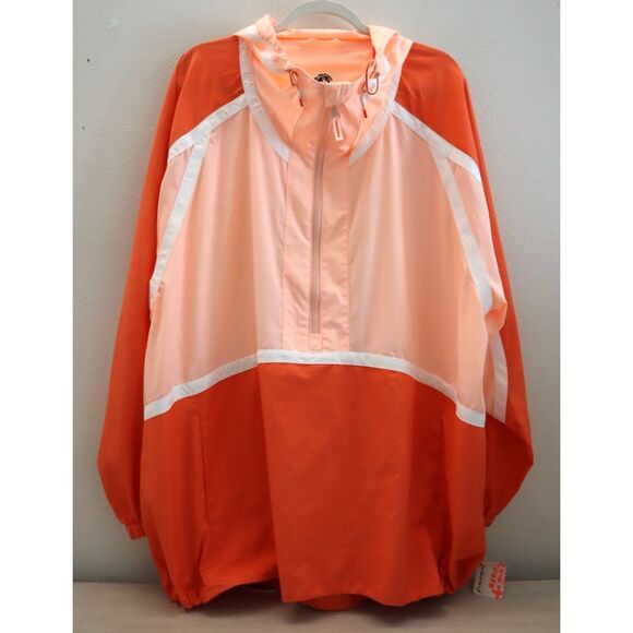 FP Movement OB1928025 Women Sz L Peach Combo Care Like The Wind Logo Jacket - Picture 1 of 13